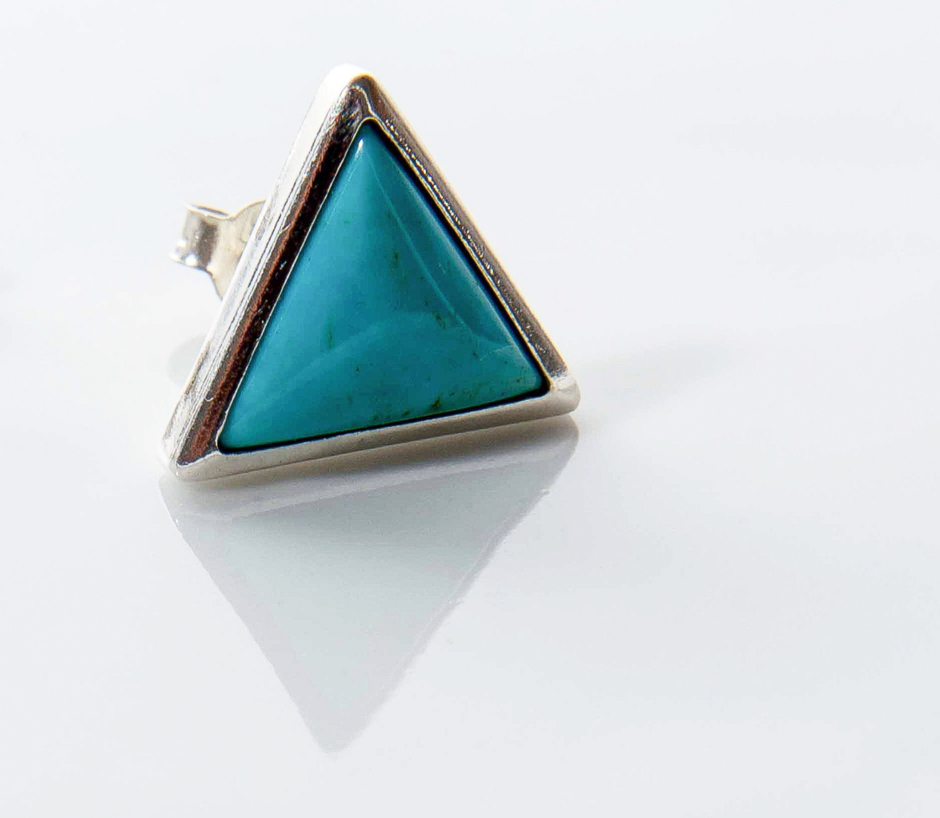 Triangular dualpurpose earrings,turquoise detail,crisolemon,turquoise